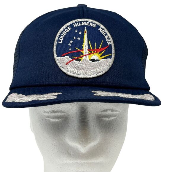 Vintage NASA Space Shuttle STS-26 Trucker Hat Baseball Cap Blue Discovery Mesh - Picture 2 of 10